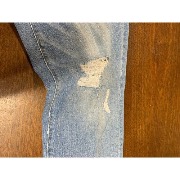 Seven7 Fashion Jeans Women 14 Distressed Light Wash Cropped Western Boho Fringe - Picture 10 of 15